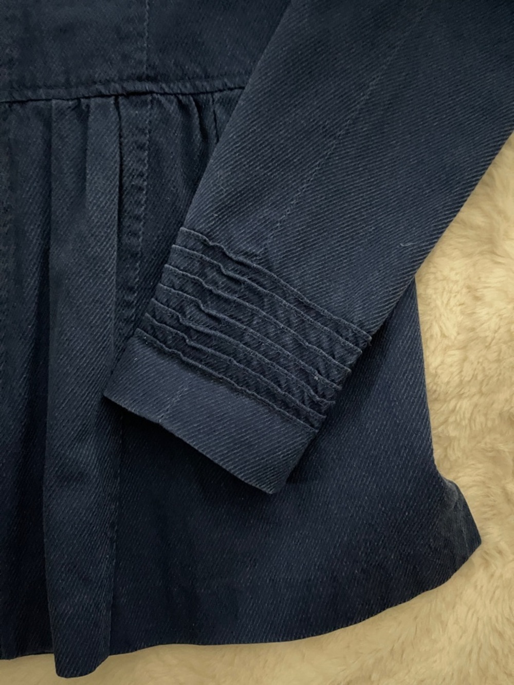 TULLE for Anthropologie Navy Button-Accent Peplum Military Jacket - Picture 5 of 8